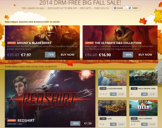 gog.com big fall sale 2014